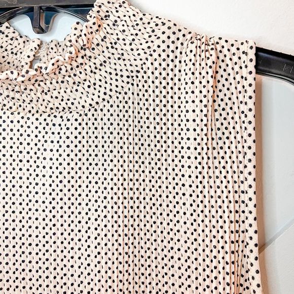 Adrianna Papell Anthropologie Light Pink with Black Polka Dot - Picture 2 of 12